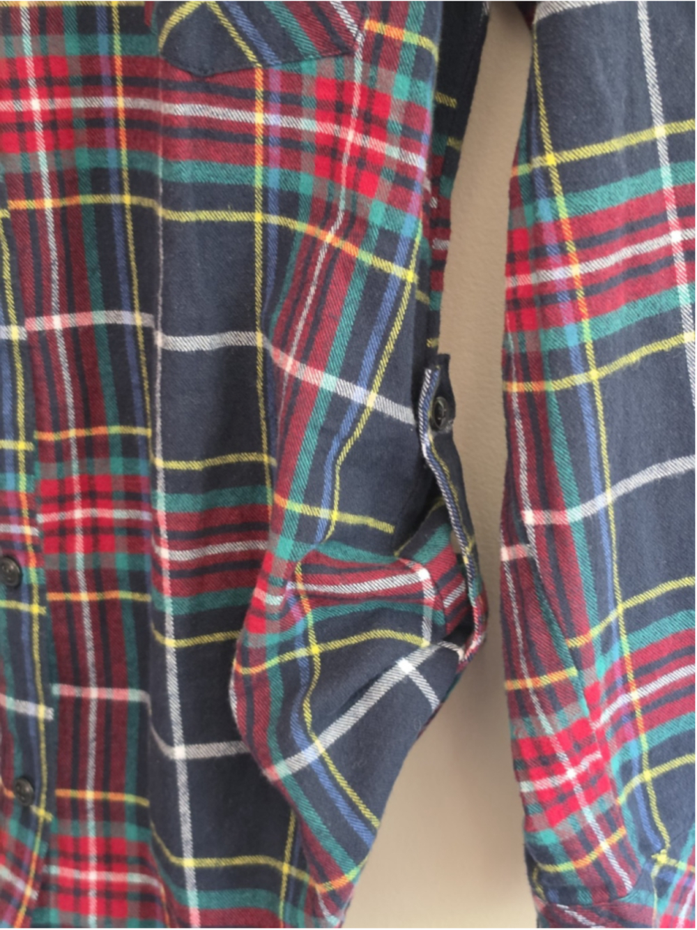 Matchstick M Plaid Flannel Button Up Long Curved Hem Gorpcore Grunge Soft M - Picture 9 of 14